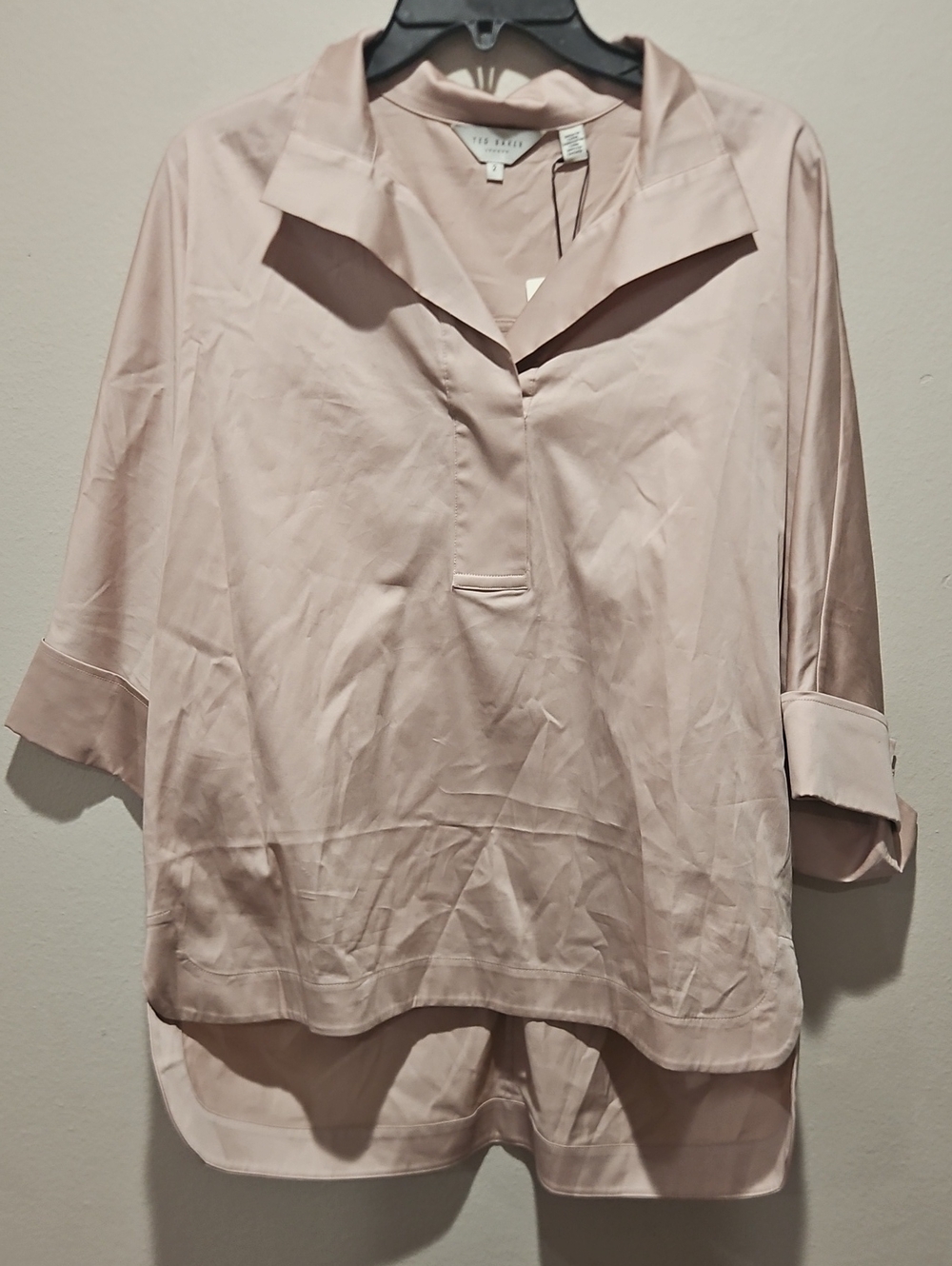 Ted Baker wide neck Batwing plush Pink Blouse size 2